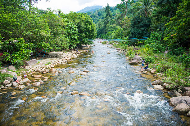 istock Small river with stone at Ban Khiri Wong village 594043674