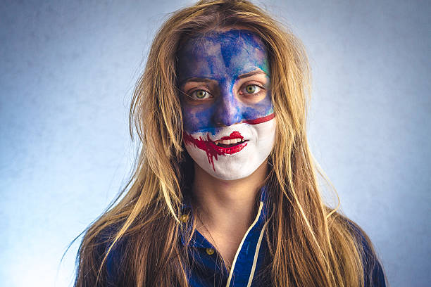 istock Beautiful girl, body art 594046642