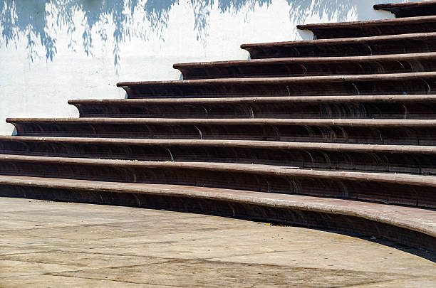 istock Stairs Architectural Background, Flat and Circular Stairs. 594046742