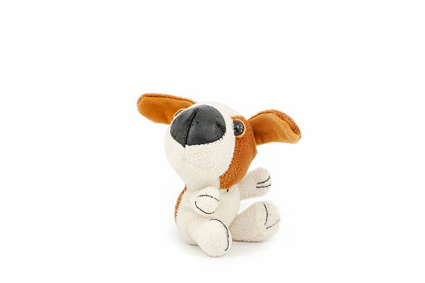 istock Old toy Dog isolated on  white 594047228
