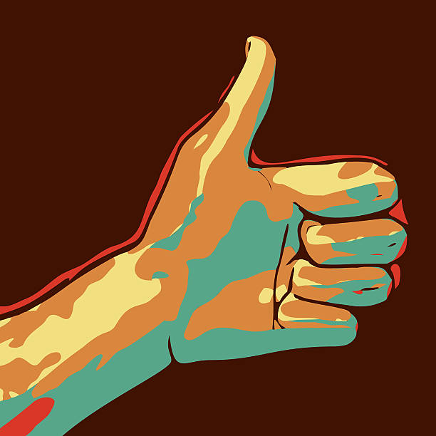 istock abstract art hand showing thumbs up symbol on dark background 594056396