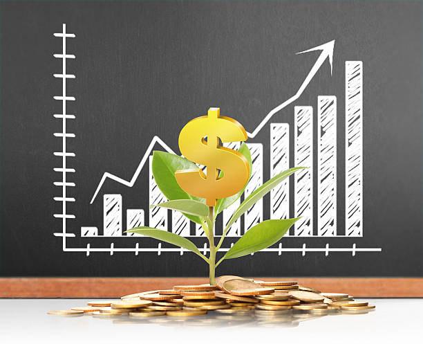 istock green plant on  gold coins 594058728