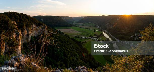 Panoramic View Of Upper Danube Nature Valley In Germany Fromabove Stock Photo - Download Image Now