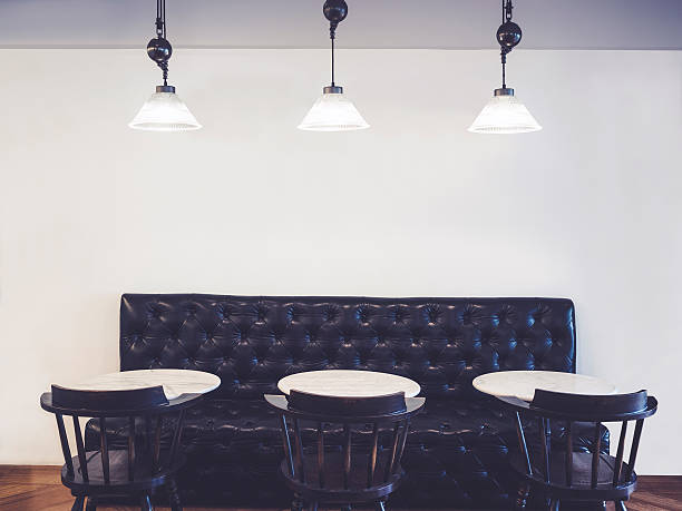 istock Bar Restaurant table seats with sofa Interior decoration 594060266