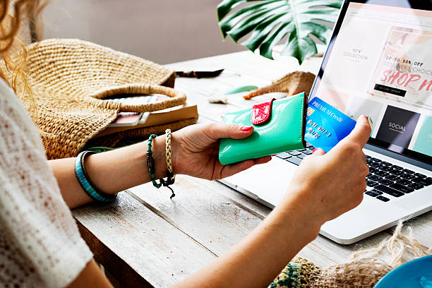 Woman Shopping Online Website Computer Concept