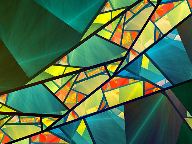 istock Colorful stained-glass fractal 594072054