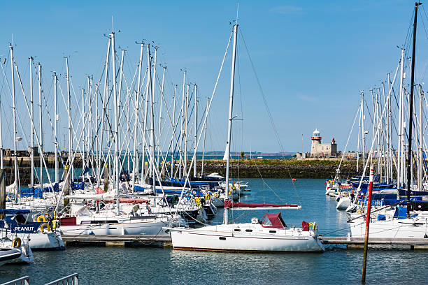 istock Field Boats Docked Howth Lighthouse Water Daytime 594079004