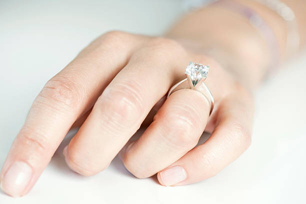 istock Woman Hands With Engagement Ring 594444342