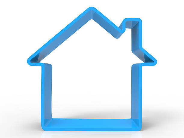Blue house Blue house for sale sign information sign information symbol stock pictures, royalty-free photos & images
