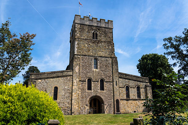 St Peter's Church, Petersfield, Hampshire, England, UK Petersfield, Hampshire, England, UK - August 16, 2016: St Peter's Church is the Anglican parish church. The ancient Norman church is a Grade I listed building. petersfield stock pictures, royalty-free photos & images