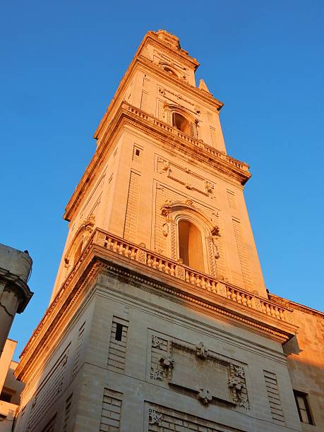 лечче - кампаниле-дель-дуомо - lecce italy puglia church стоковые фото и изображения