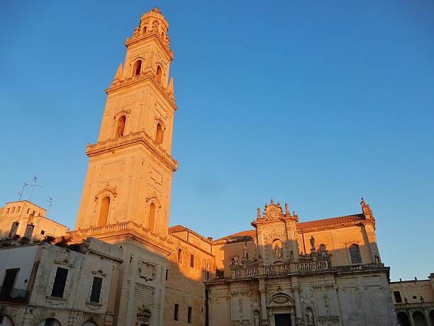 lecce - cathedral - baroque style lecce italy puglia imagens e fotografias de stock