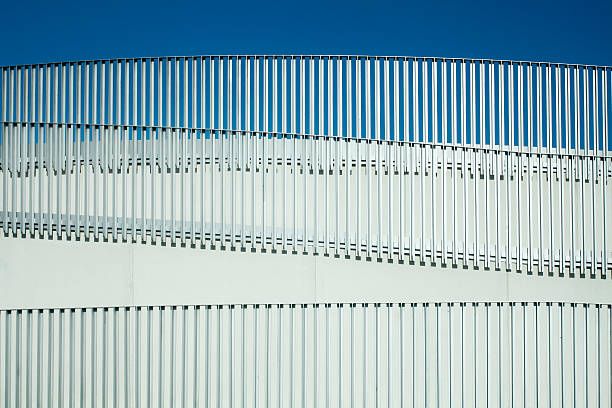 istock Modern staircase and ramps with metal handrail. 594450842