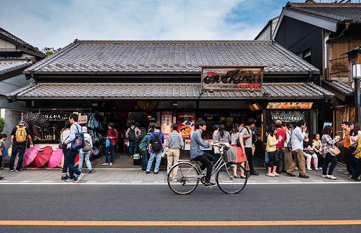Kawagoe, Japan - May 1, 2016: Tourists visiting Kawagoe town. Kawagoe is a city in Saitama Prefecture, in the central Kanto region of Japan. The city is known locally as \