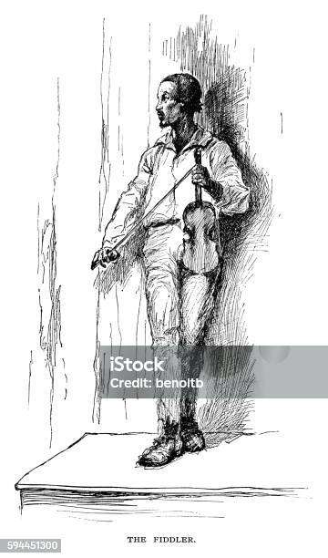1870 Fiddler Fiddler Stock Illustration - Download Image Now - 19th Century Style ...