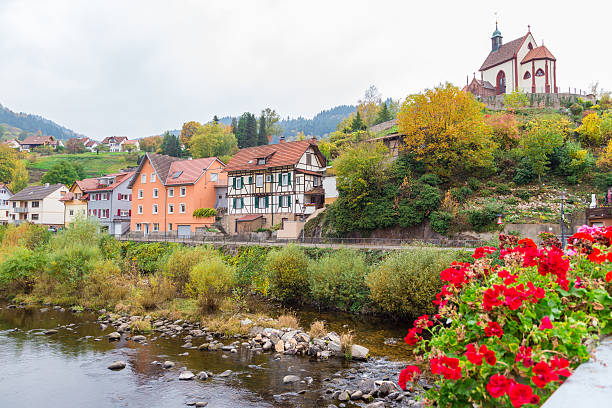 istock Autumn Gernsbach city landscape in Germany 594452288
