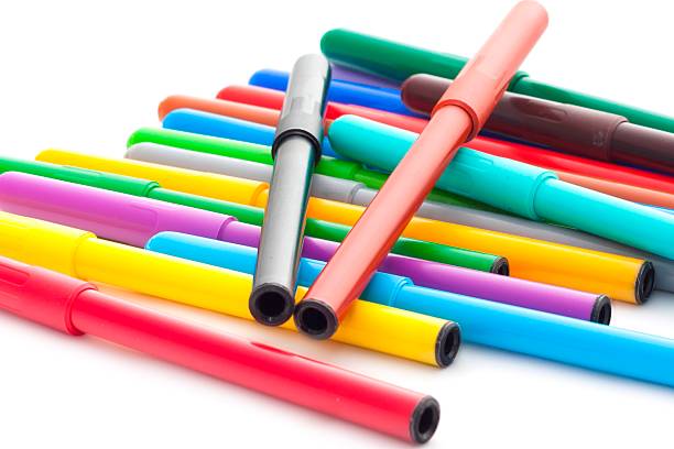 istock Set of felt-tip pens on white background 594452290