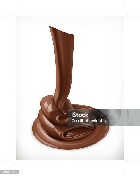 Melted Chocolate Cream Butter Swirl Vector Graphic Element Mesh Stock Illustration - Download Image Now