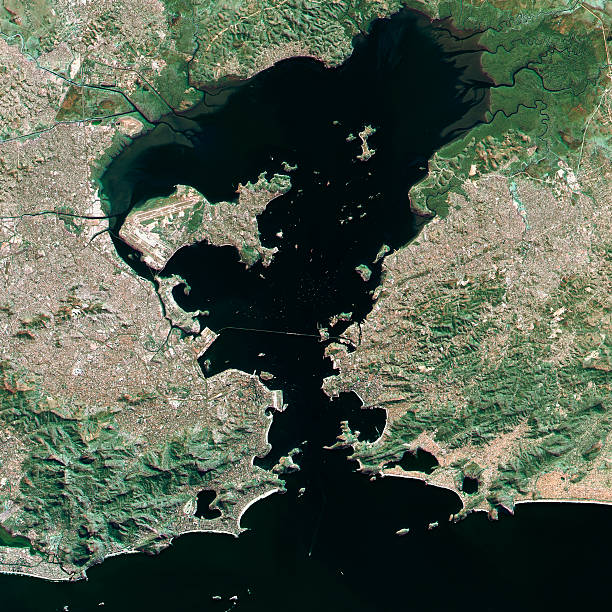 istock Rio de Janeiro Topographic Map Natural Color Top View 594455148
