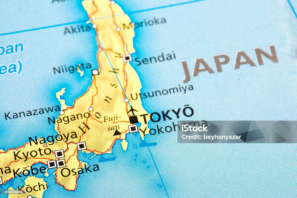 Tokyo Map of Japan,Tokyo 2015 Stock Photo