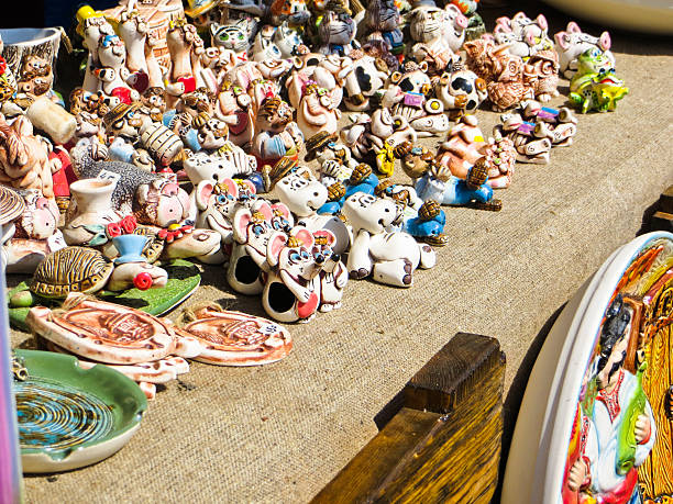 istock Ukrainian souvenirs sailing on a fair 594457332