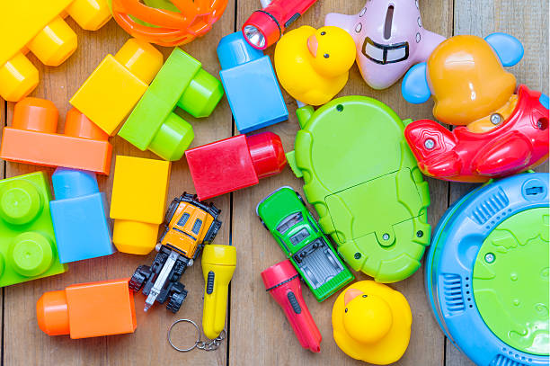istock Top view of  baby toy 594458598