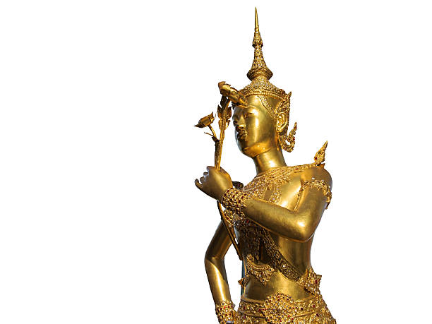 istock angel statue, Kinnaree, isolated on white 594458628