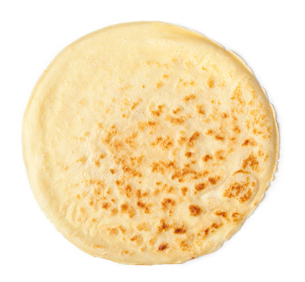 istock Close up of pancake on white 594459826