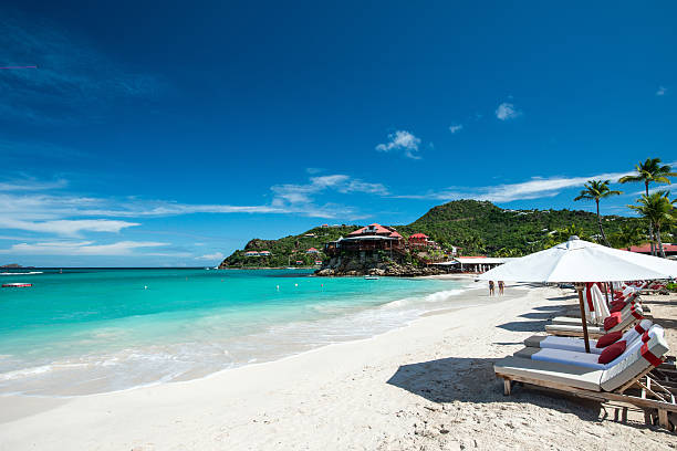 st barth île, la mer des caraïbes - mount tom photos et images de collection