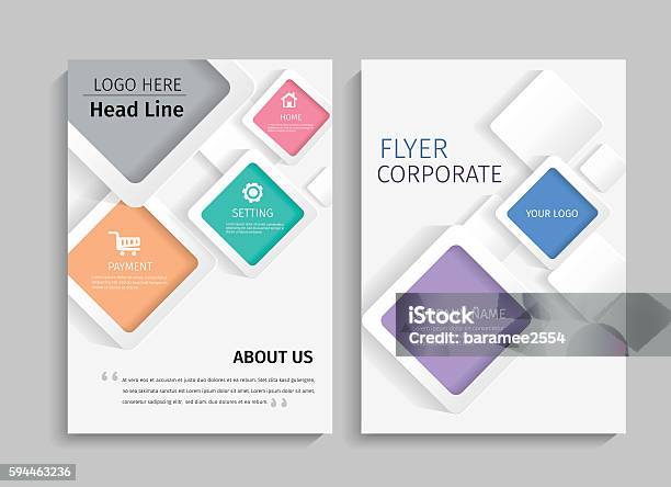 Geometric Design On Backgroundbrochure Template Layout Stok Vektör Sanatı & Plan‘nin Daha Fazla Görseli