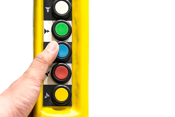 istock The remote switch of the crane in the hand 594463532