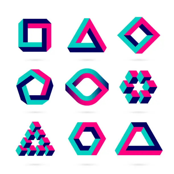 Vector illustration of Impossible shapes
