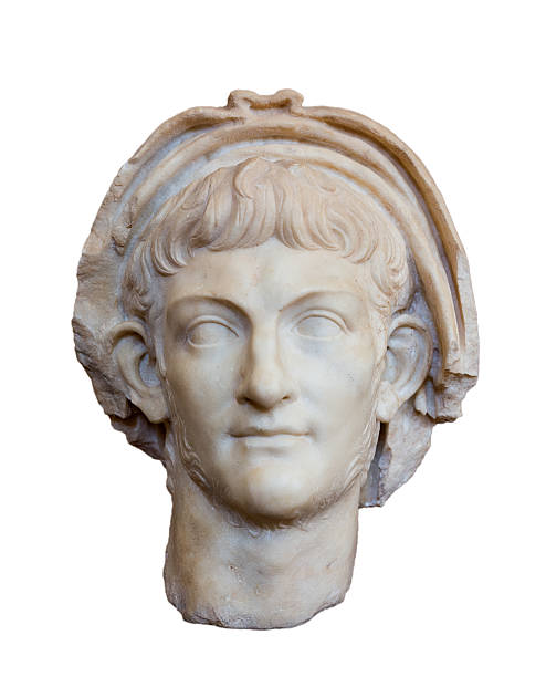 Portrait of Roman emperor Nero (Reign 54-68 AD), isolated Nero was Roman Emperor from 54 to 68, and the last in the Julio-Claudian dynasty. Nero was adopted by his great-uncle Claudius to become his heir and successor, and succeeded to the throne in 54 following Claudius' death. augustus caesar photos stock pictures, royalty-free photos & images