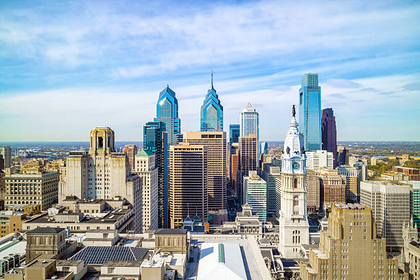 istock Top view of downtown skyline Philadelphia 594466048