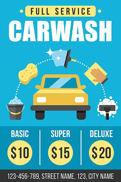 Vector illustration of Carwash poster