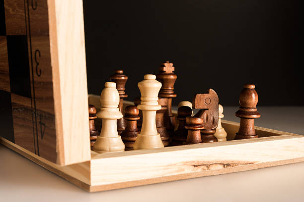 istock Chess photographed on a chessboard 594468474