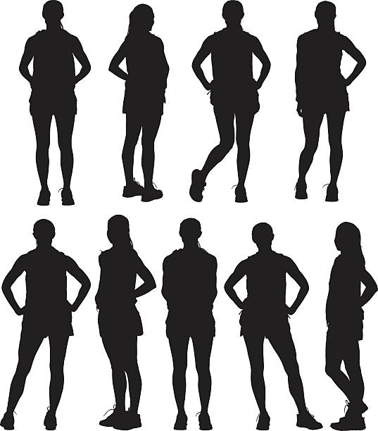 Female runner standing Female runner standinghttp://www.twodozendesign.info/i/1.png athletic trainer stock illustrations