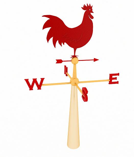 Rooster weather vane isolated on white stock photo