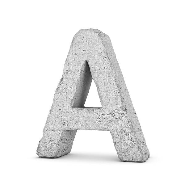 istock Concrete letter A isolated on white background 594475758