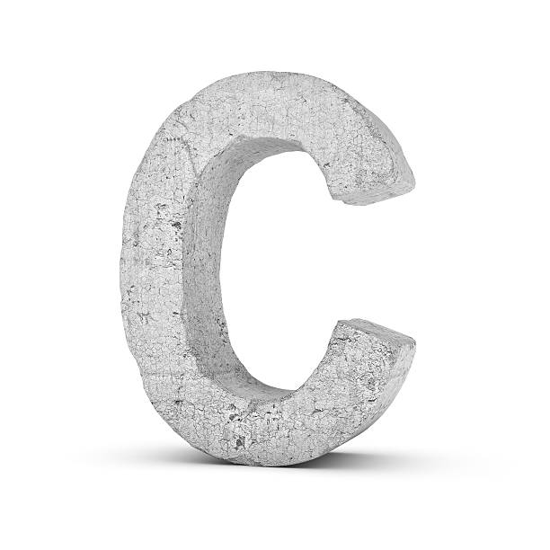 istock Concrete letter C isolated on white background 594475812