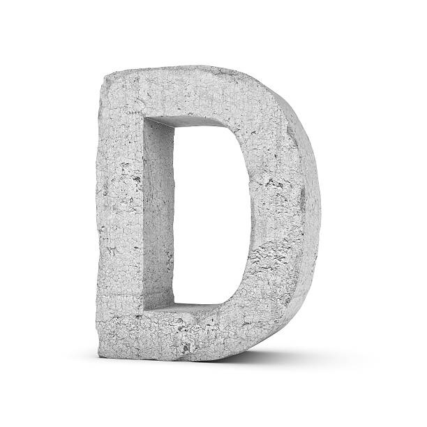 istock Concrete letter D isolated on white background 594475848
