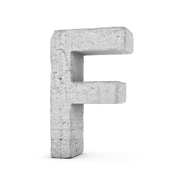 istock Concrete letter F isolated on white background 594475894