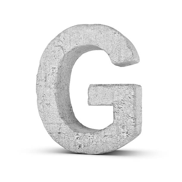 istock Concrete letter G isolated on white background 594475940