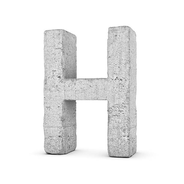 istock Concrete letter H isolated on white background 594475968