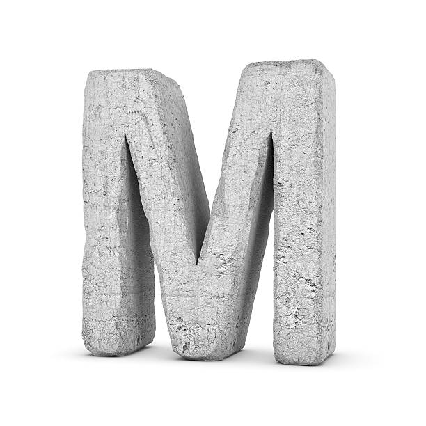 istock Concrete letter M isolated on white background 594476070