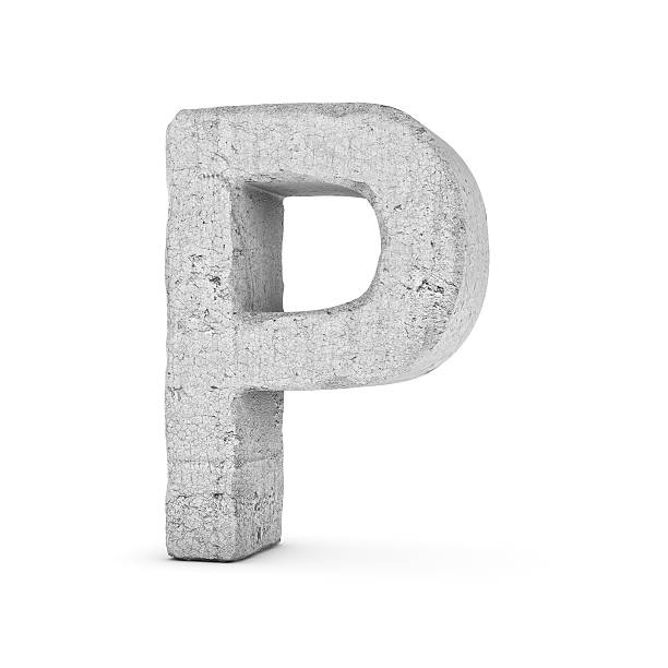 istock Concrete letter P isolated on white background 594476166