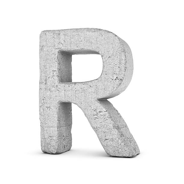istock Concrete letter R isolated on white background 594476242