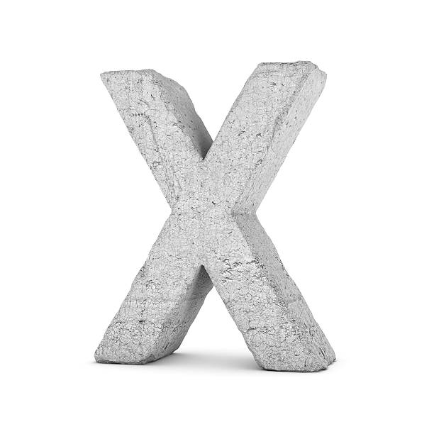 istock Concrete letter X isolated on white background 594476410