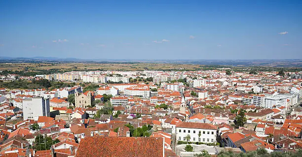 View from the Templars Castle on the historic center of Castelo Branco, a city in the Centro region of Portugal.