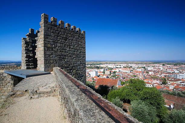 View of old town and Sao Jorge Castle from Sao Pedro de Alcantara viewpoint (miradouro), in Lisbon, Portugal.